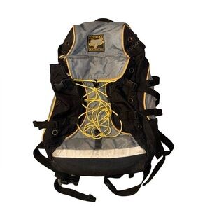Fox Racing Vintage Backpack. Motocross. Grey/ Black. Laptop Compartment. Y2K